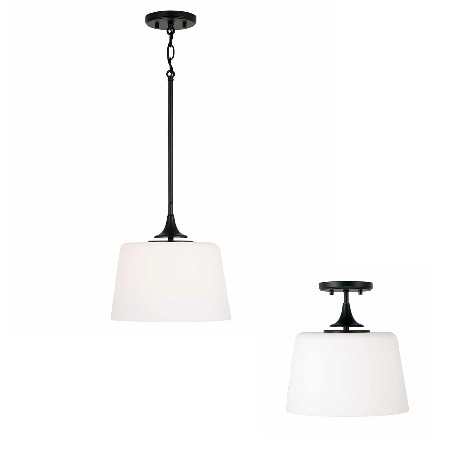 Clack 1 Light Semi-Flush in Matte Black-img-6