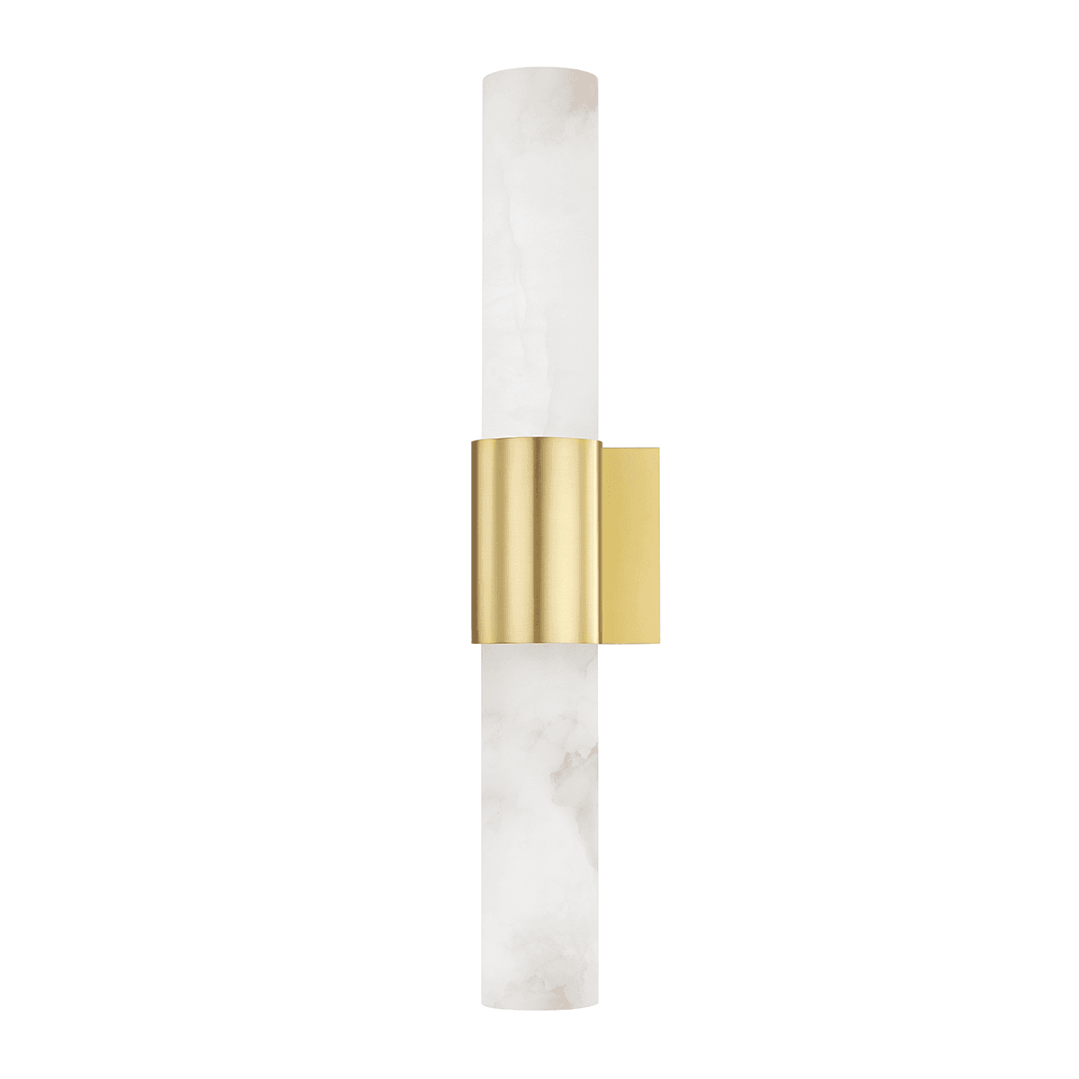 Banker 2 Light Alabaster Wall Light in Aged Brass-img-1