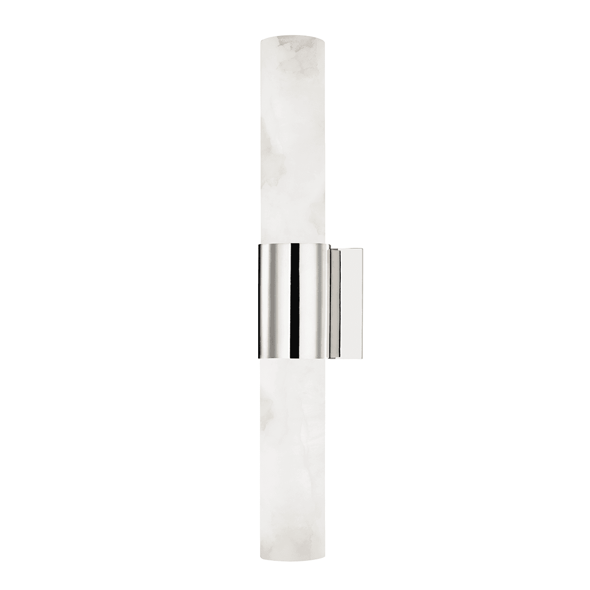 Banker 2 Light Alabaster Wall Light in Polished Nickel-img-1