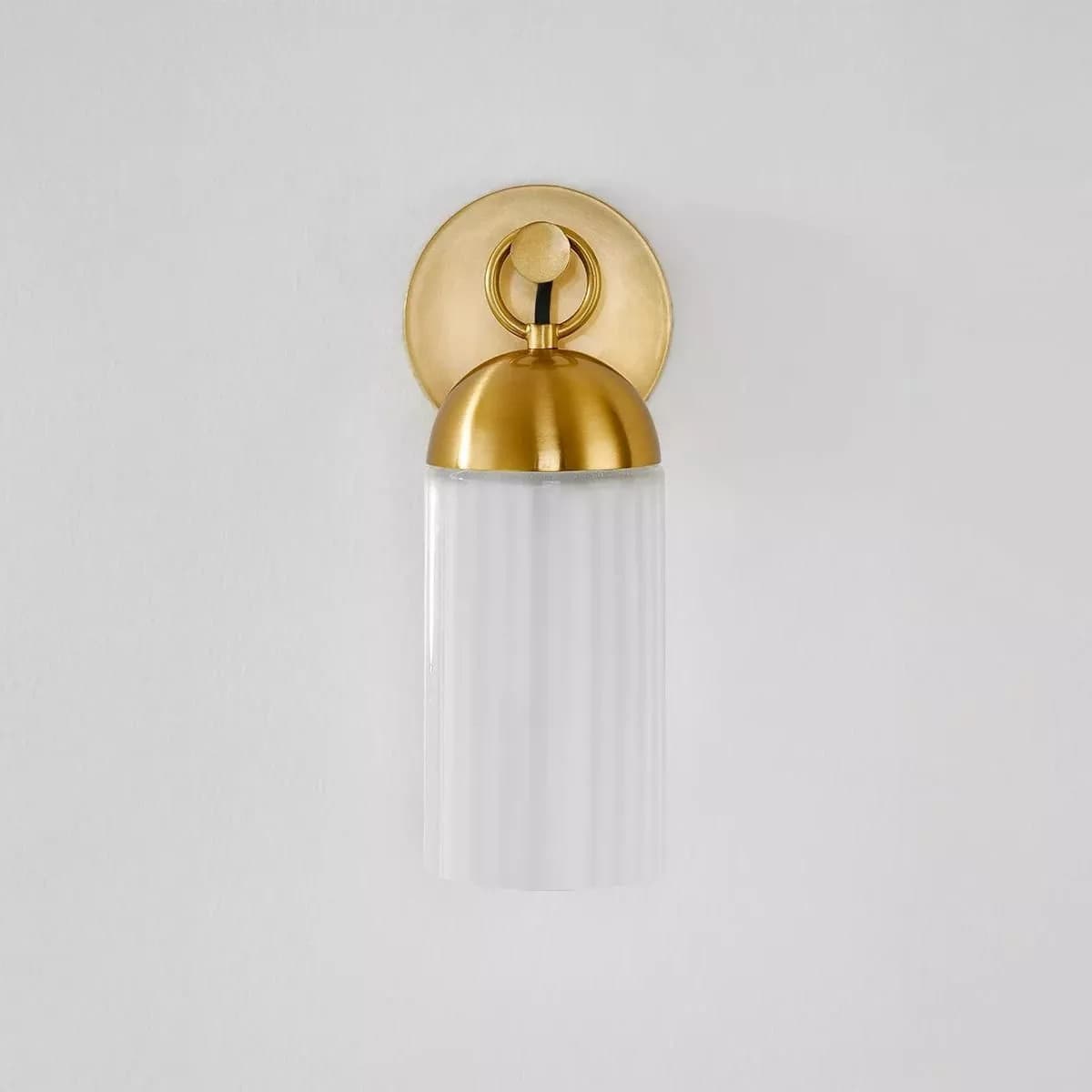 Lumi 1 Light Wall Light in Aged Brass-img-1