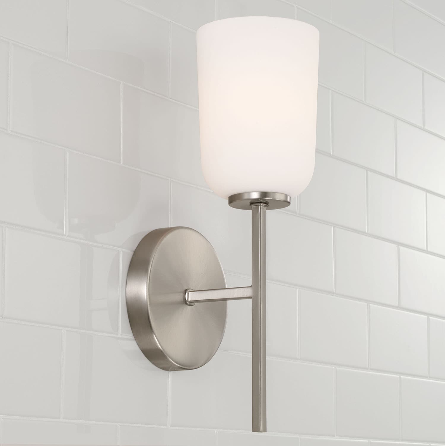 Brianna 1 Light Wall Light in Satin Nickel-img-1