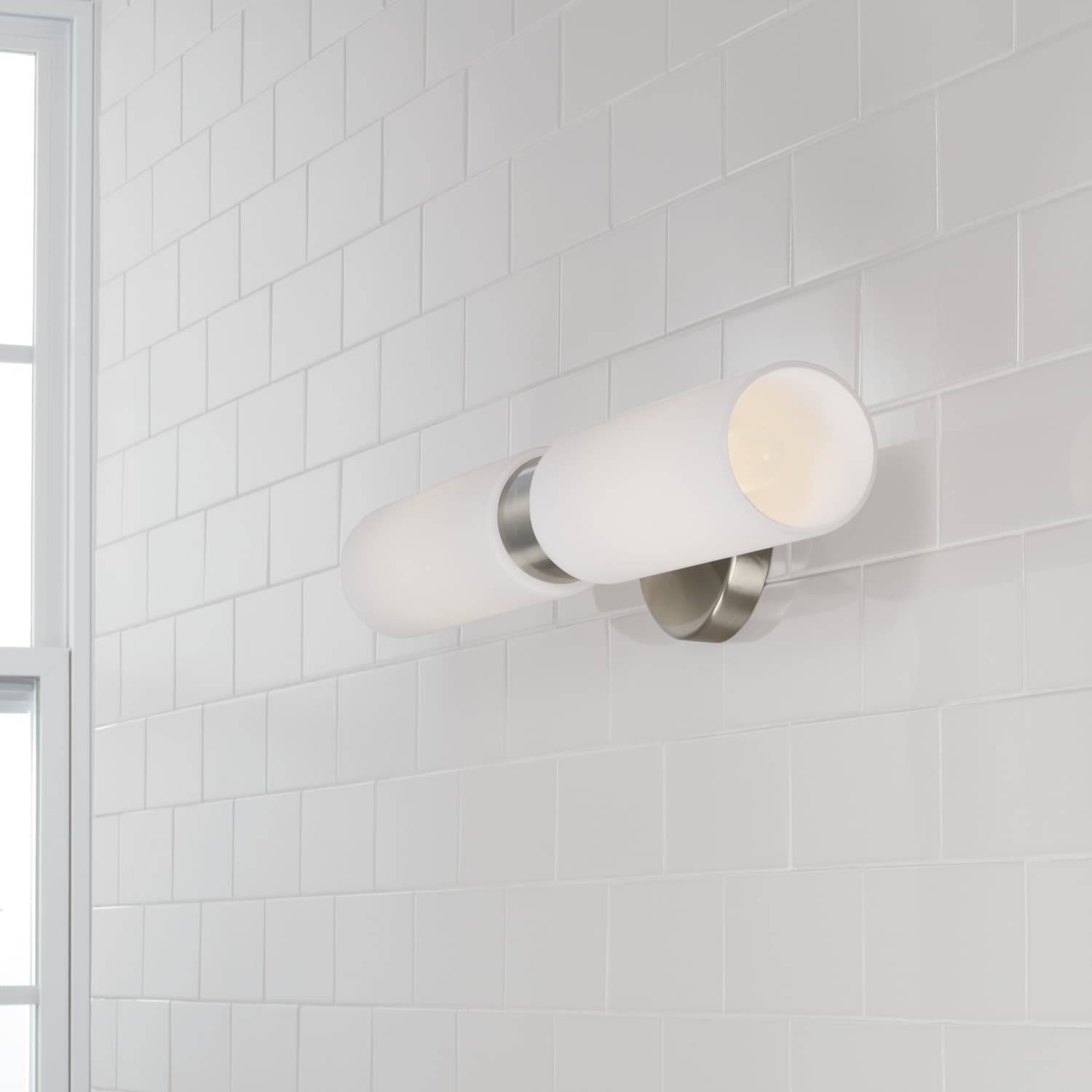 Ping 2 Light Wall Light in Brushed Nickel-img-2