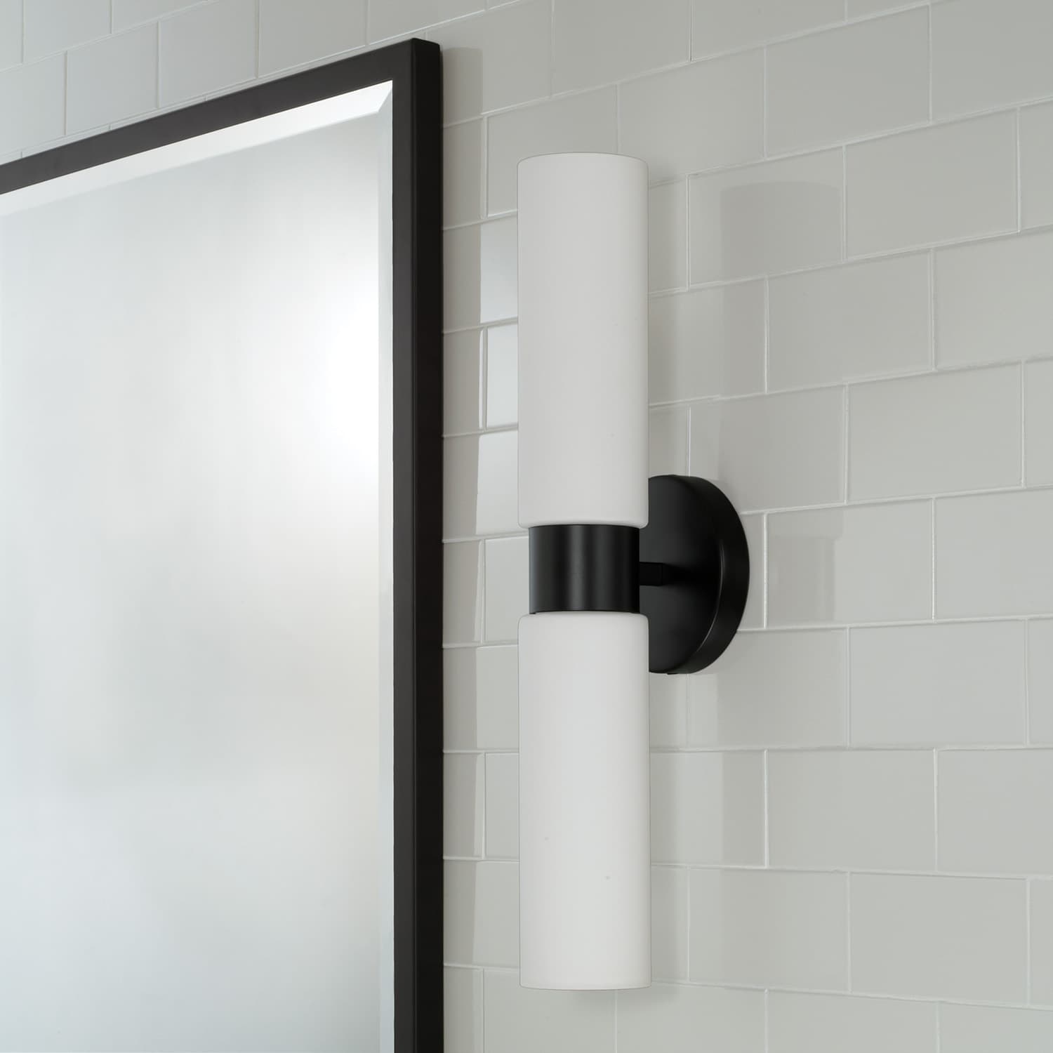 Ping 2 Light Wall Sconce In Matte Black-img-2