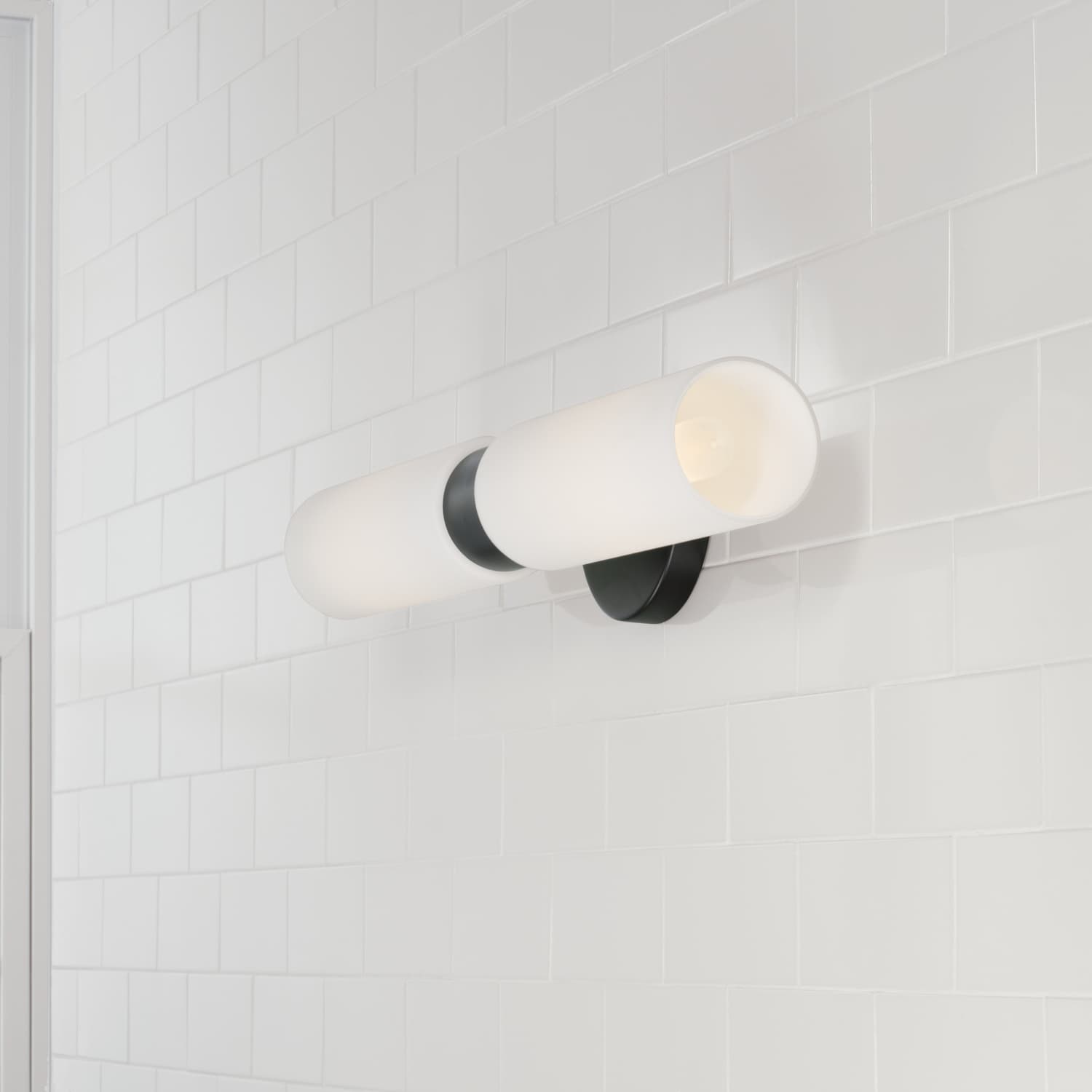 Ping 2 Light Wall Sconce In Matte Black-img-3