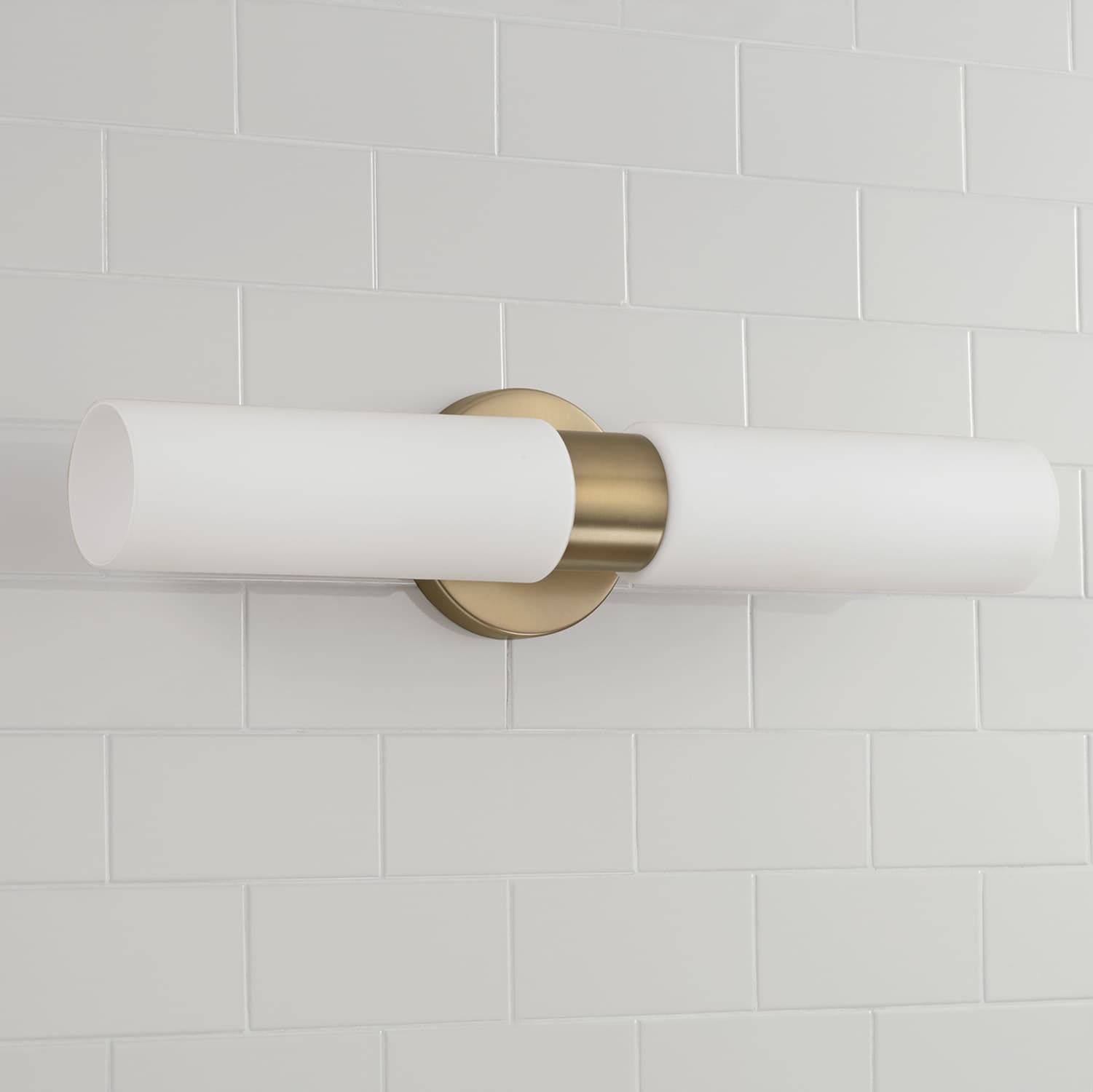 Ping 2 Light Wall Sconce in Aged Brass-img-2