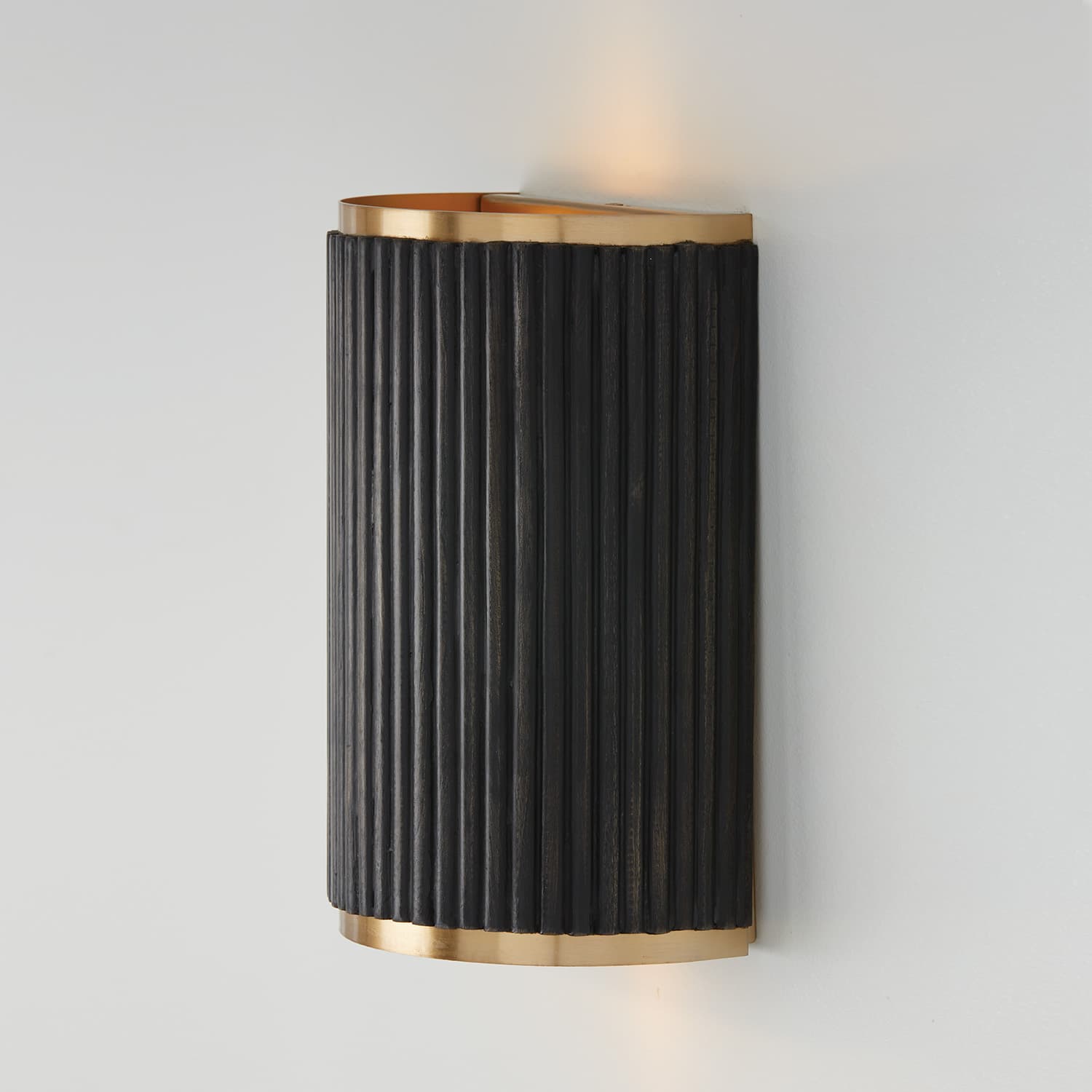 Cody 2 Light Wall Sconce In Black Stain & Matte Brass-img-1