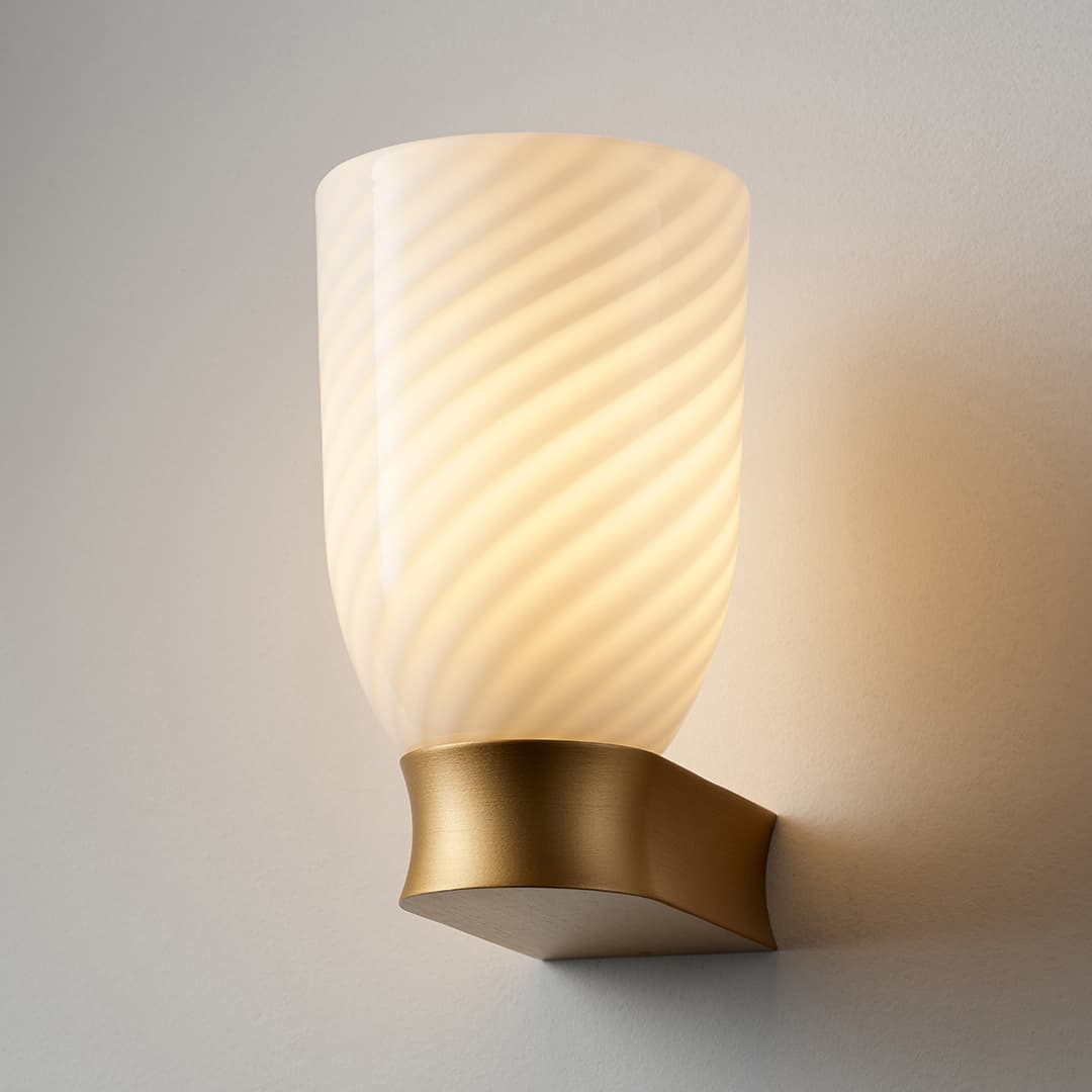 Contessa 1 Light Wall Light in Brushed Gold & Rigadin Glass -img-2
