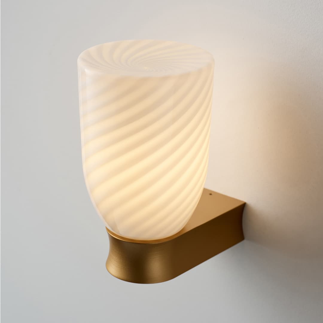 Contessa 1 Light Wall Light in Brushed Gold & Rigadin Glass -img-3