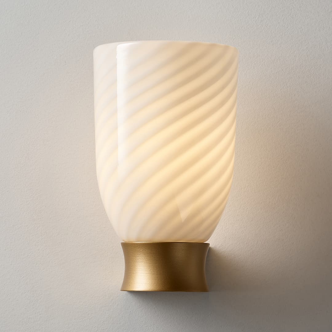 Contessa 1 Light Wall Light in Brushed Gold & Rigadin Glass -img-4