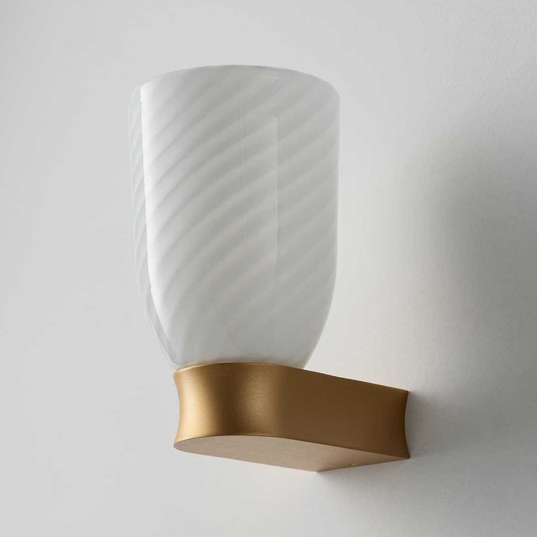 Contessa 1 Light Wall Light in Brushed Gold & Rigadin Glass -img-5