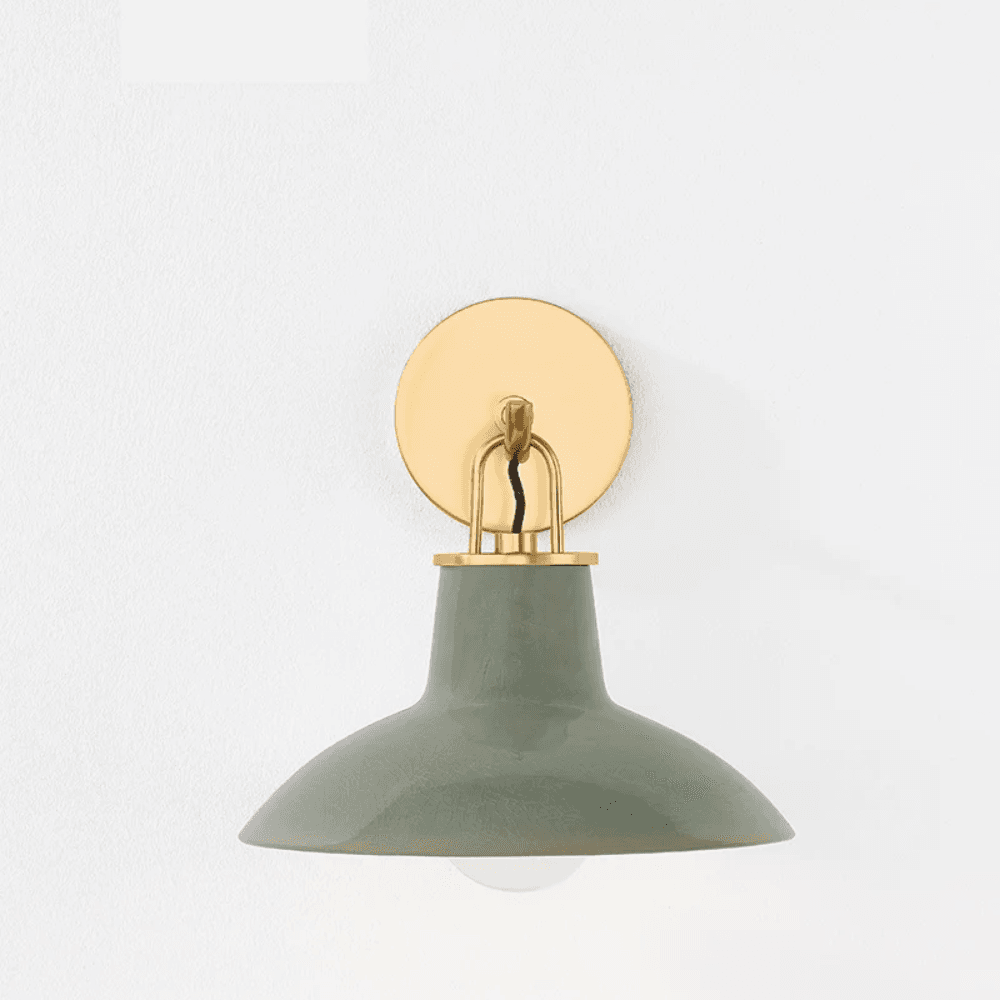 Potter 1 Light Wall Light In Aged Brass & Ceramic Moss Crackle-img-2