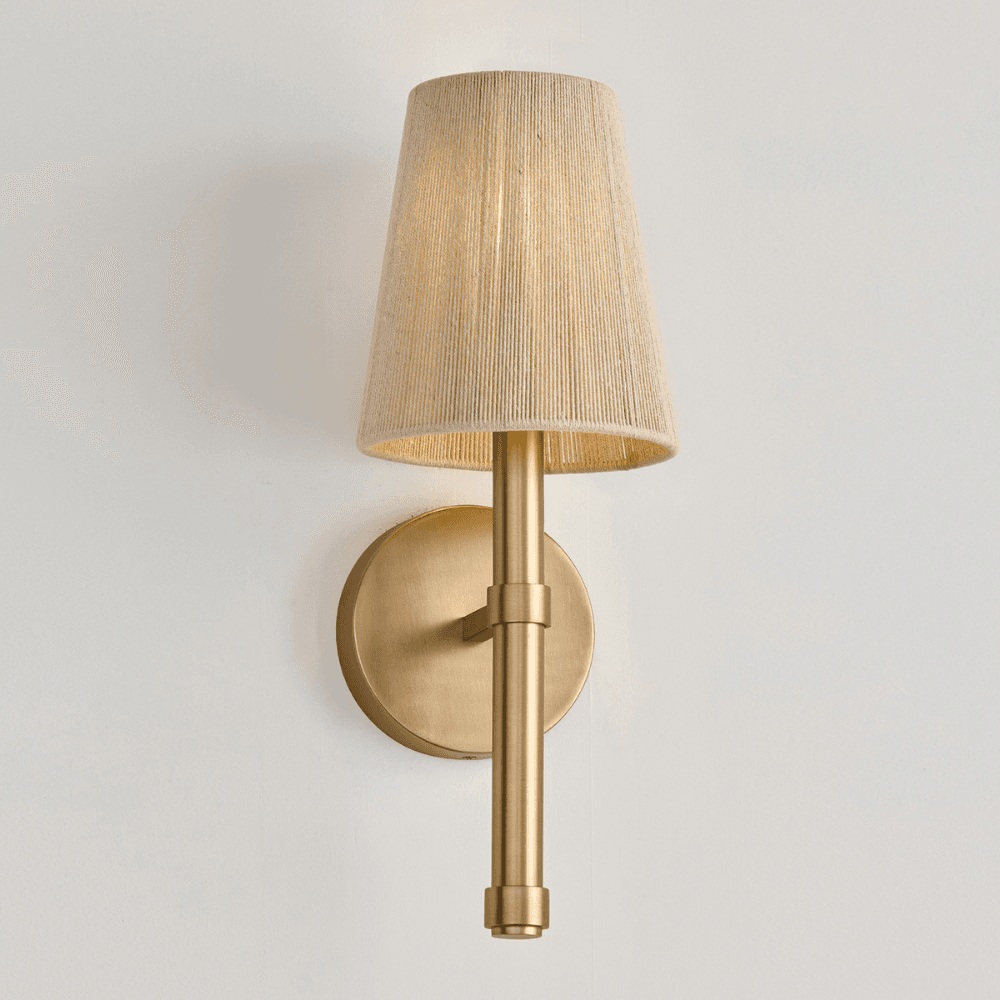 Fisher 1 Light Wall Light in Matte Brass & Bleached Rope-img-1