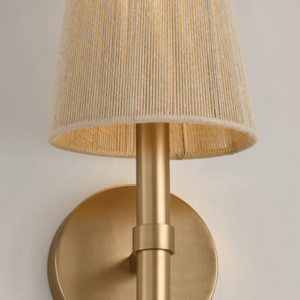 Fisher 1 Light Wall Light in Matte Brass & Bleached Rope-img-5
