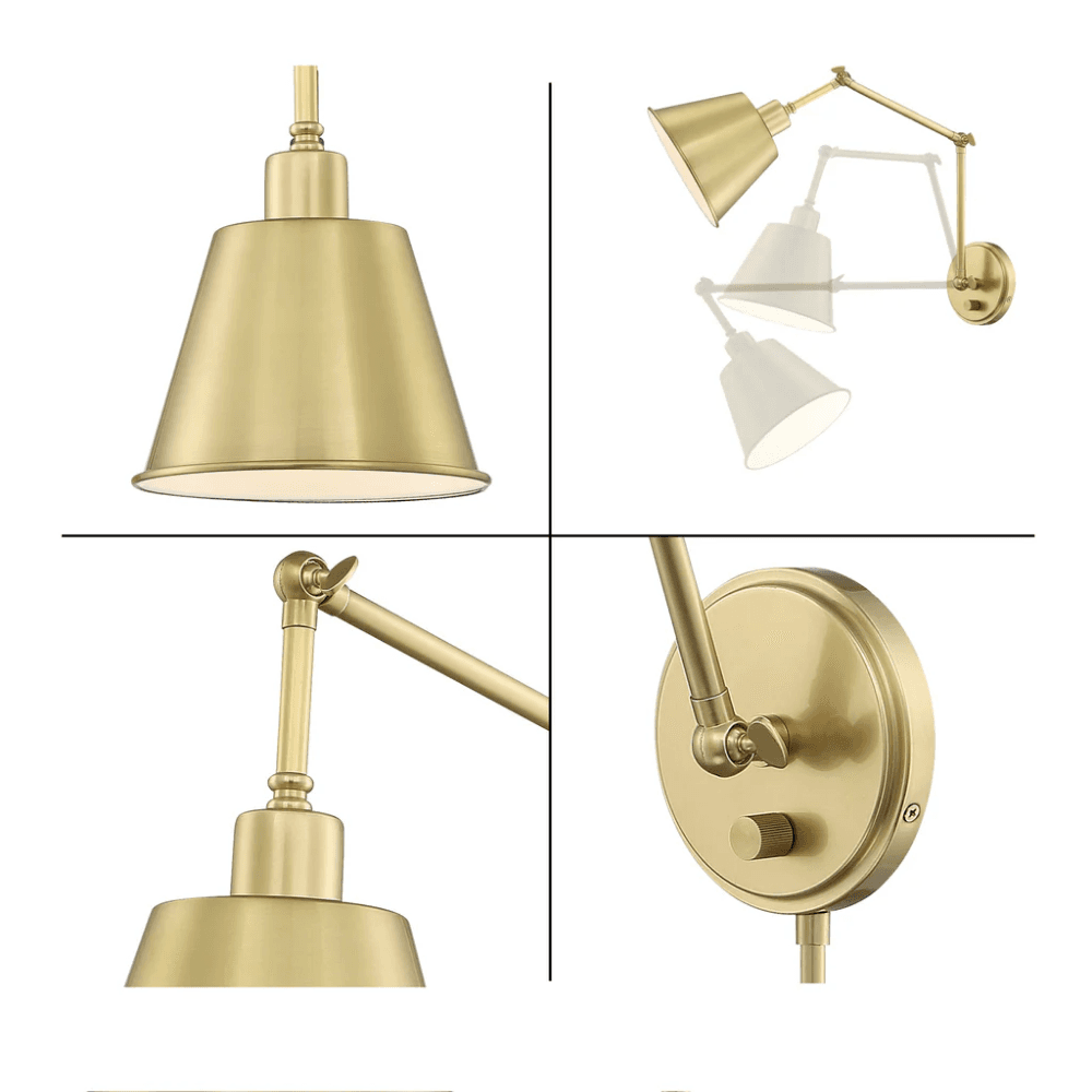 Dune 1 Light Wall Light - Large in Aged Brass-img-2