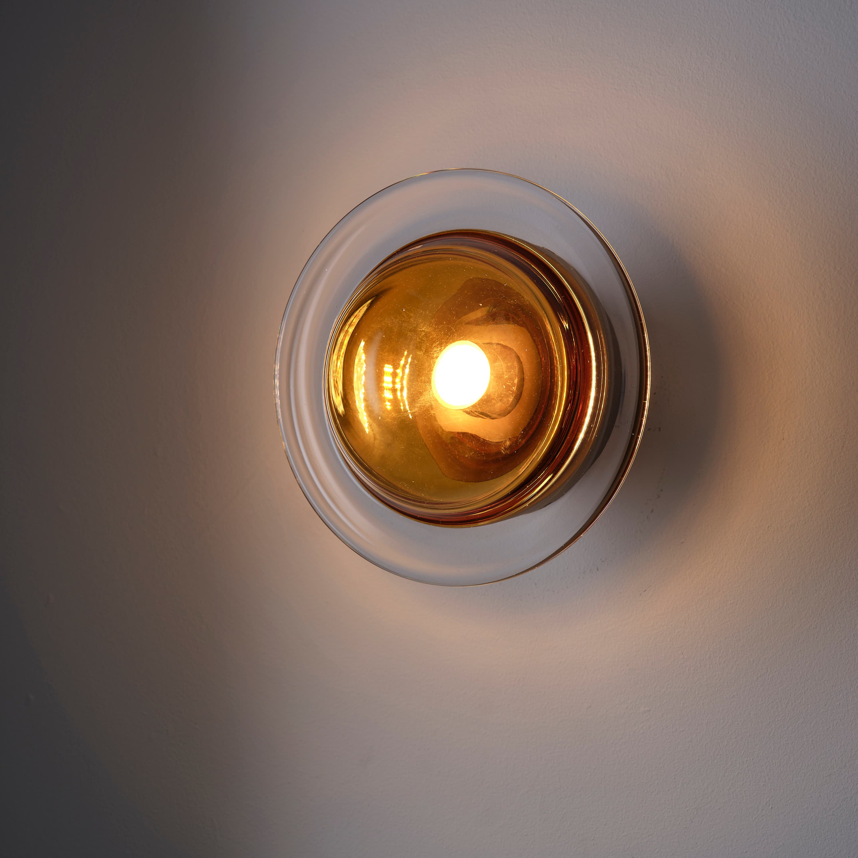 Aqua LED Glass Wall Light - 200mm in Aged Brass-img-1