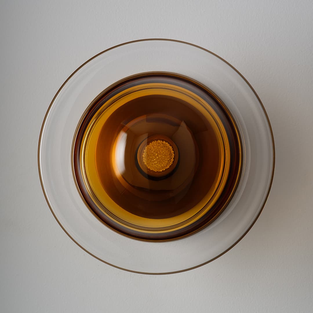 Aqua LED Glass Wall Light - 200mm in Aged Brass-img-4