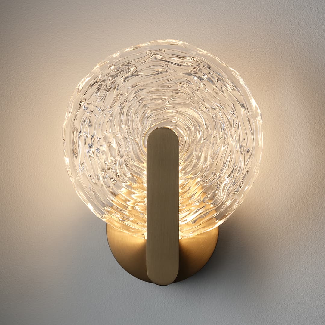 Goddess LED Glass Wall Light - 180mm in Aged Brass-img-1