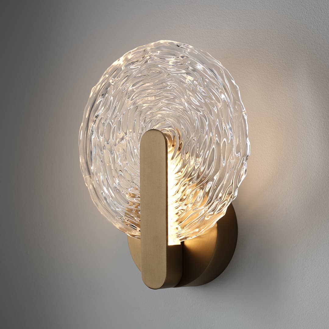 Goddess LED Glass Wall Light - 180mm in Aged Brass-img-2