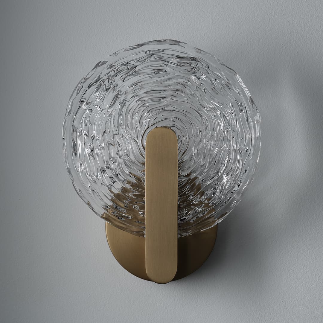 Goddess LED Glass Wall Light - 180mm in Aged Brass-img-3