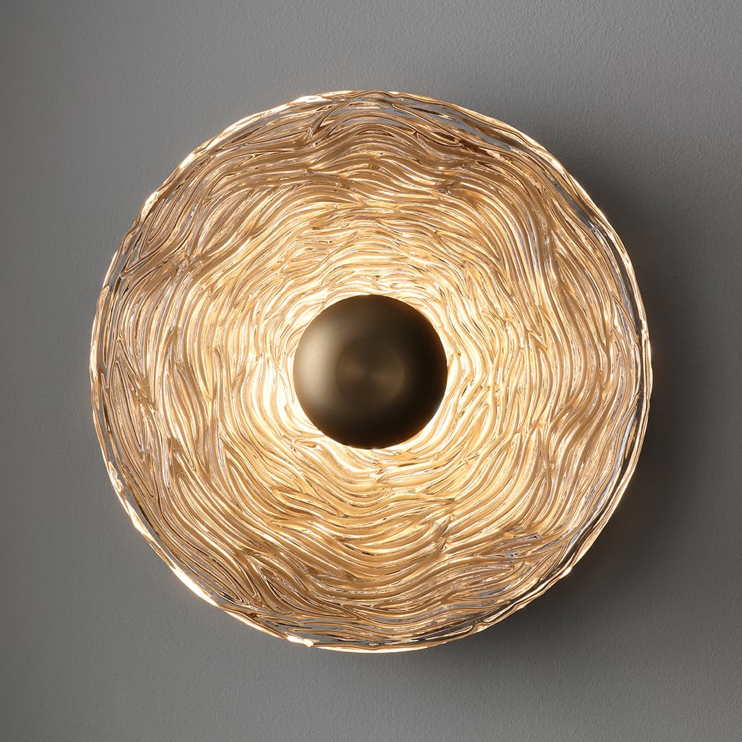 Goddess LED Glass Wall Light - 255mm in Aged Brass-img-1