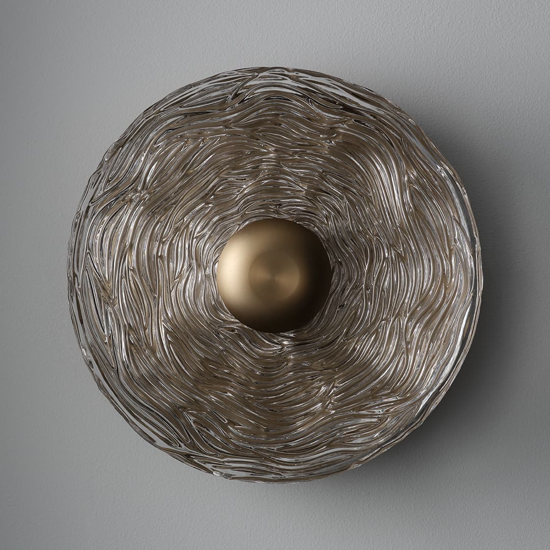 Goddess LED Glass Wall Light - 255mm in Aged Brass-img-4